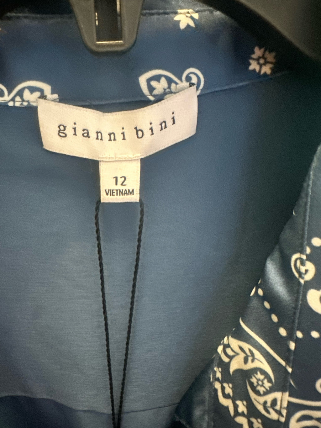 Gianni Bini Blue Bandana Print Wrap Dress