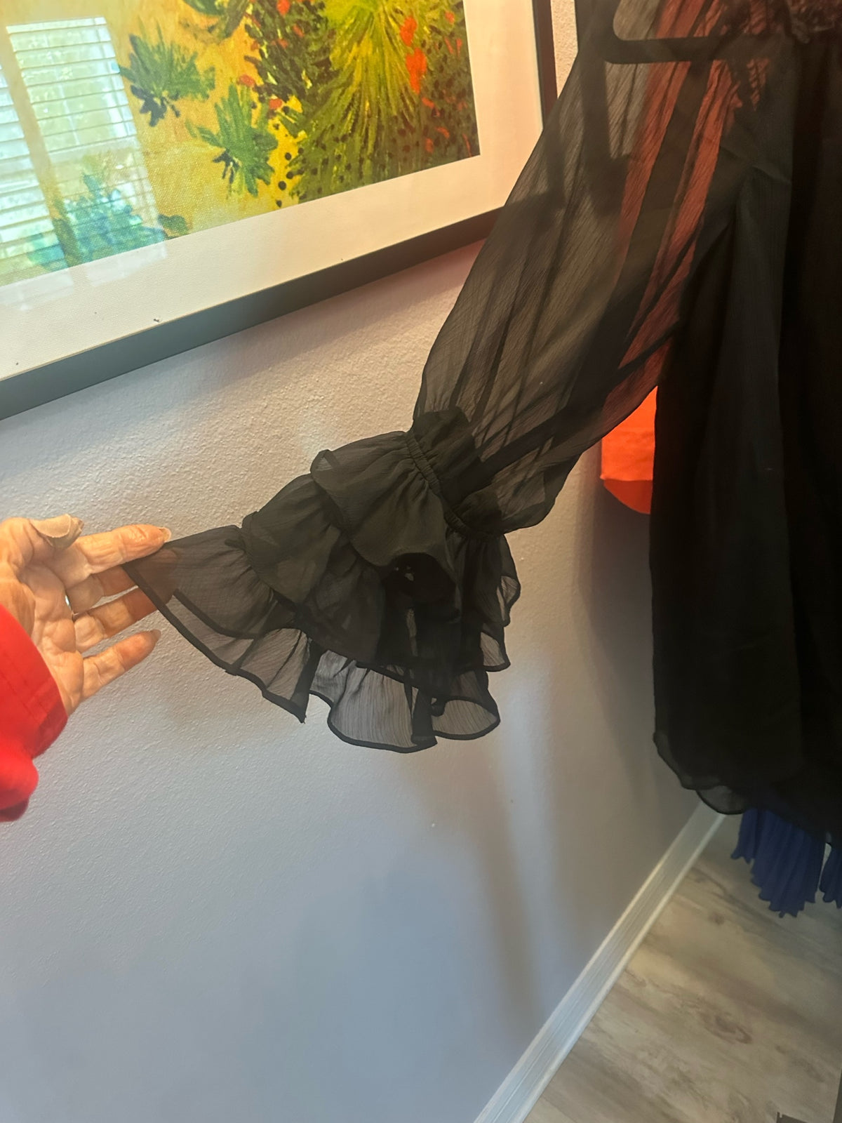 Coral Ruffled Off-The-Shoulder Top