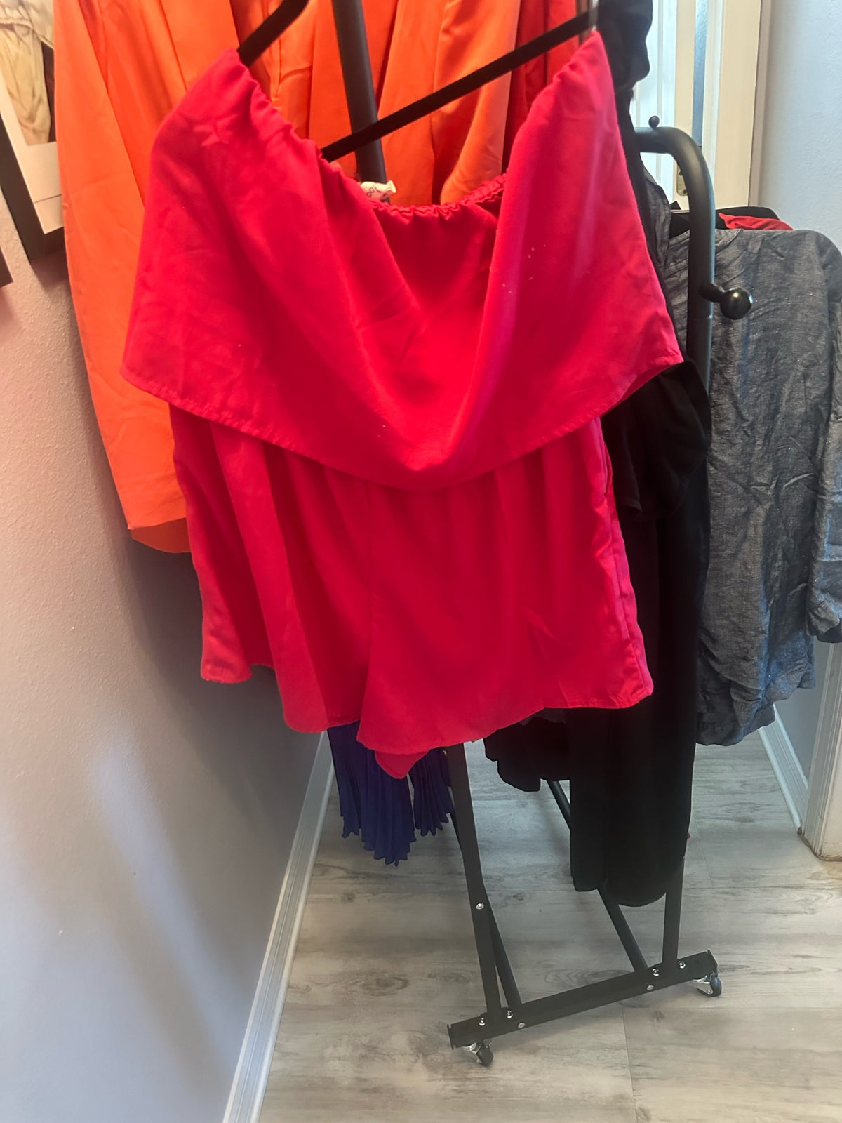 Bright Pink Ruffle Romper