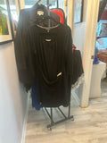 Black Long-Sleeved Draped Dress