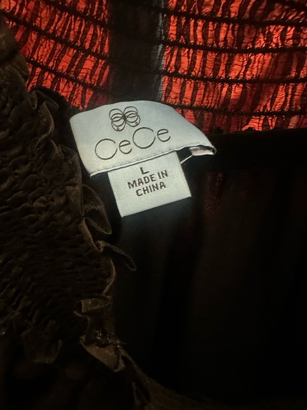 Black Sheer Smocked Top