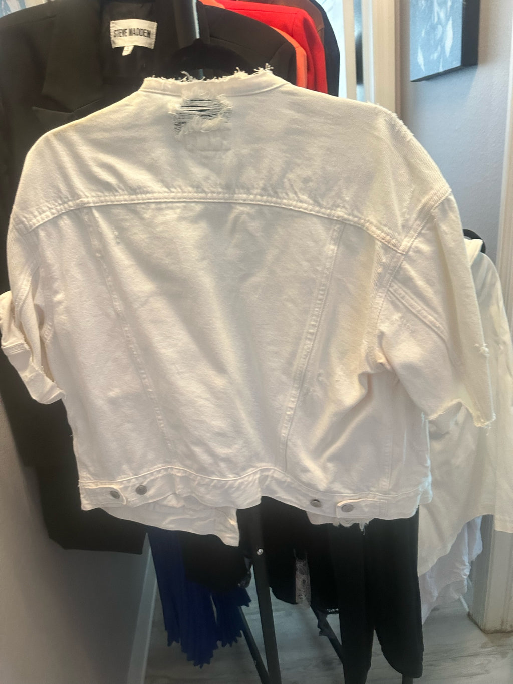 White Distressed Denim Jacket