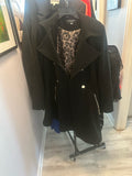 Black Coat with Leopard Print Lining
