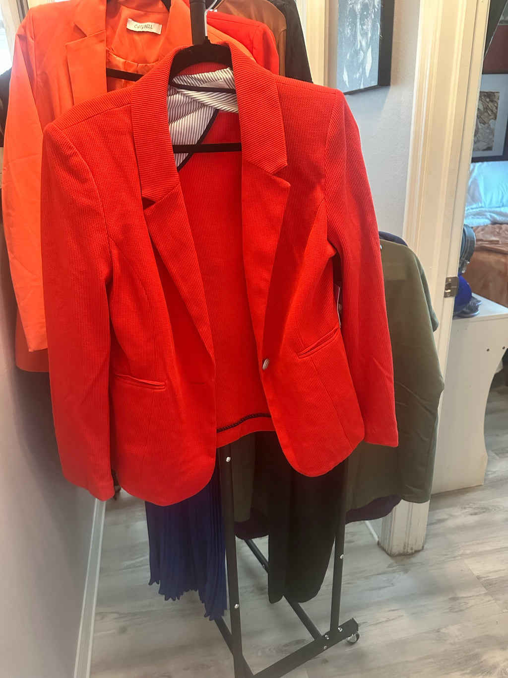 Red Textured Blazer