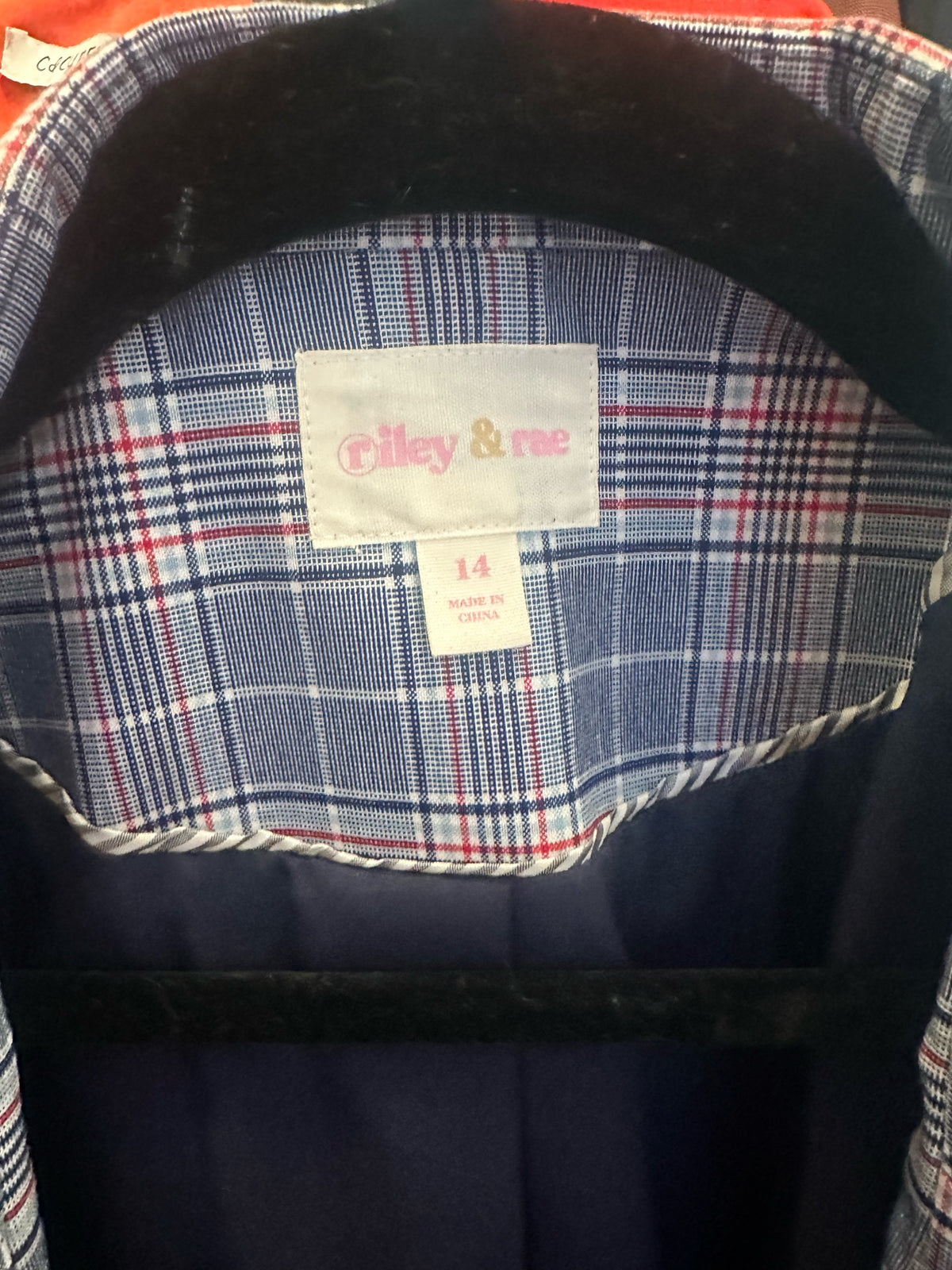 Blue Plaid Ruched Sleeve Blazer
