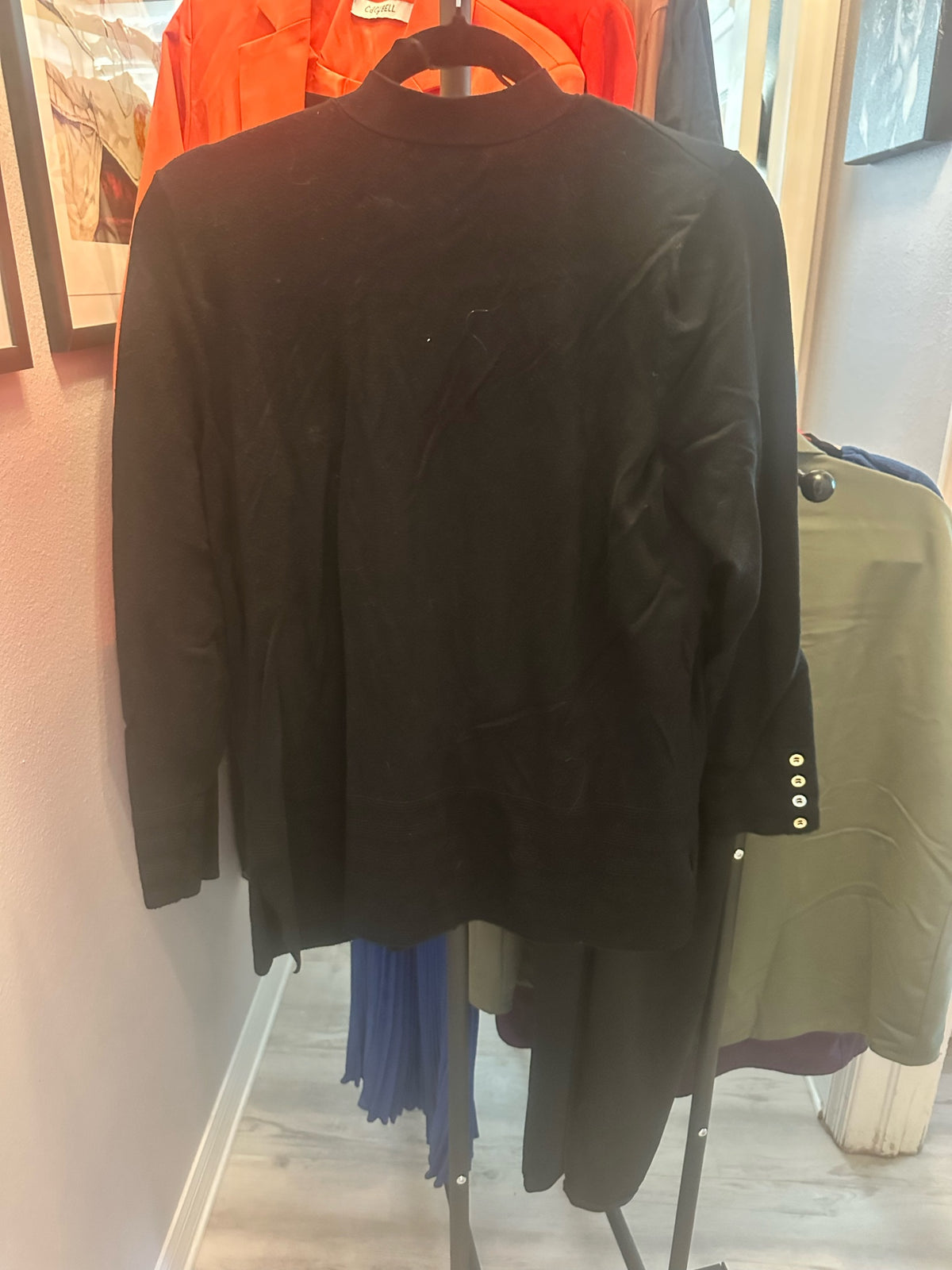 Black Mock Neck Long Sleeve Top