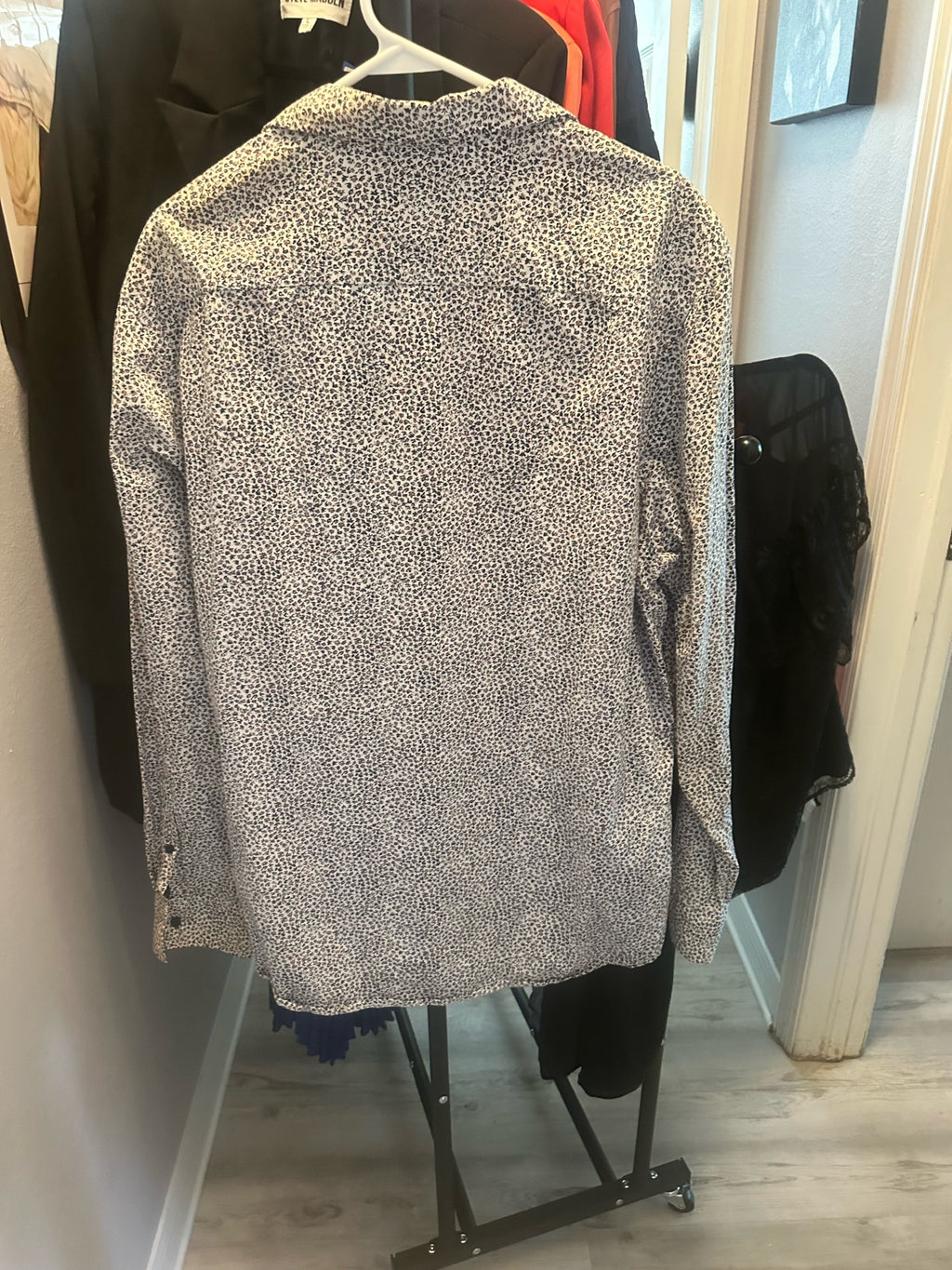 Dark Grey Pinstripe Long-Sleeve Button-Down Shirt