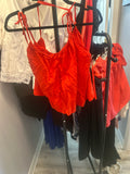 Red Tie-Shoulder Tank Top