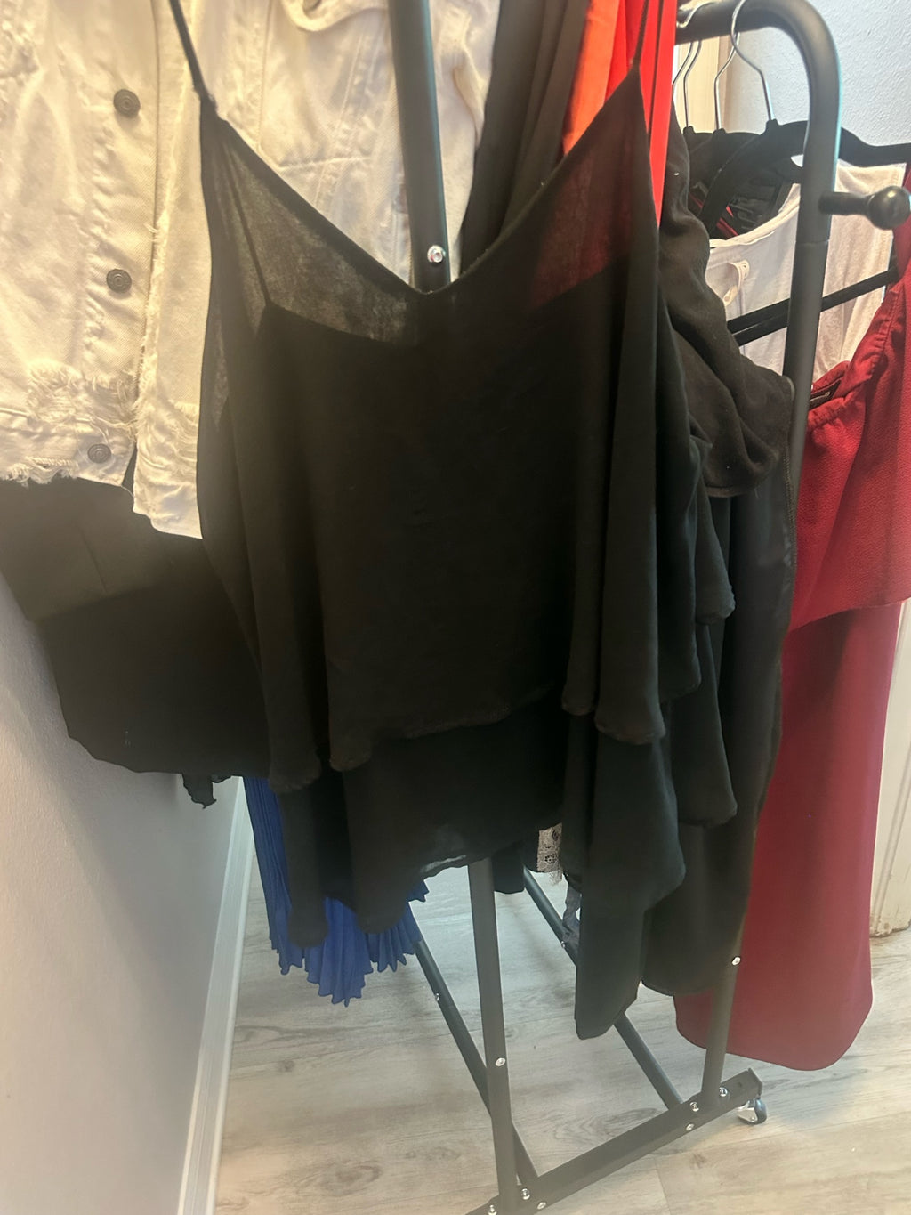 Black Tiered Spaghetti Strap Top
