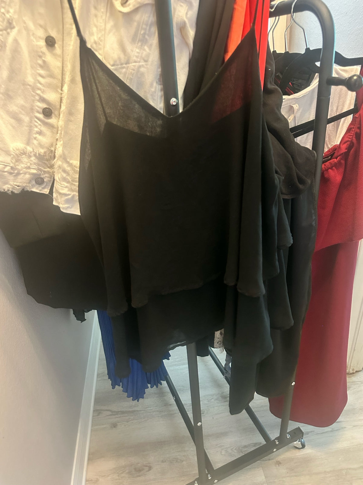 Black Tiered Spaghetti Strap Top