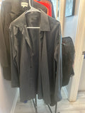 Dark Grey Pinstripe Long-Sleeve Button-Down Shirt
